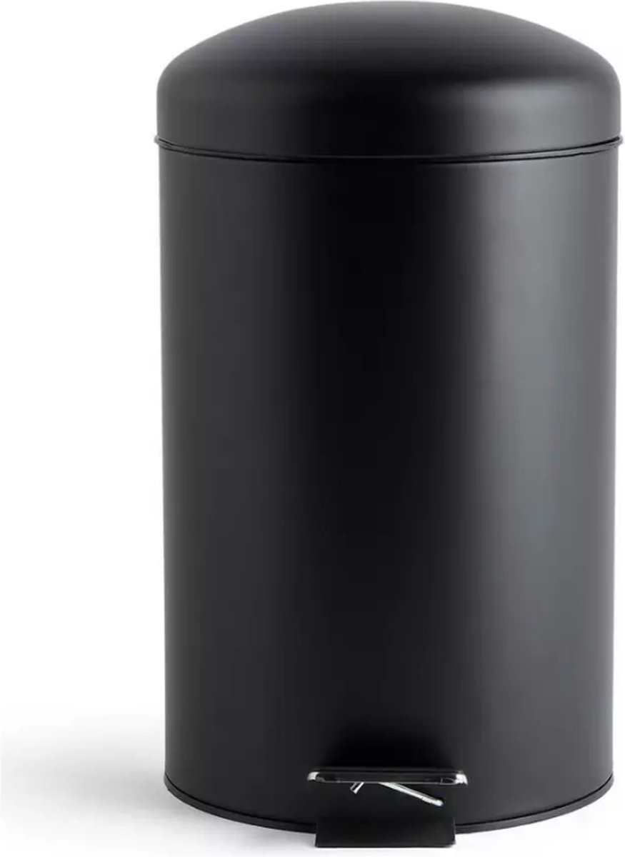 Buxibo Prullenbak 3 Liter - Vuilnisbak met Pedaal - Pedaalemmer/Afvalbak/Vuilnisbakbak Voor in de badkamer/Slaapkamer- 1x3L - Rond - Zwart