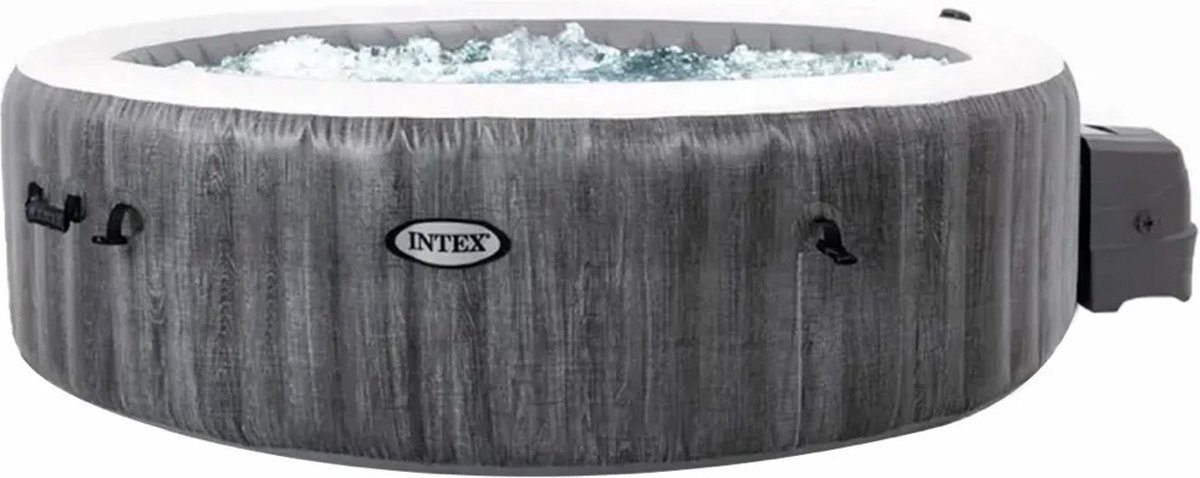 Bol.com Intex 28442 PureSpa Greywood De Luxe Bubble Massage Jaccuzi 6-persoons Set aanbieding