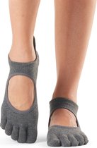 ToeSox Bellarina - Charcoal- Antislip Sokken - Met Tenen - Grijs