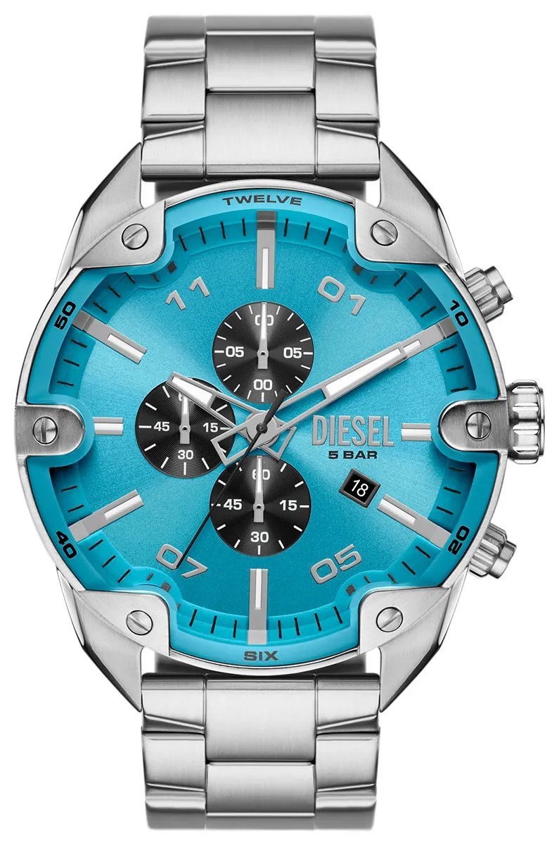 Diesel Spiked DZ4655 Horloge - Staal - Zilverkleurig - Ø 49 mm