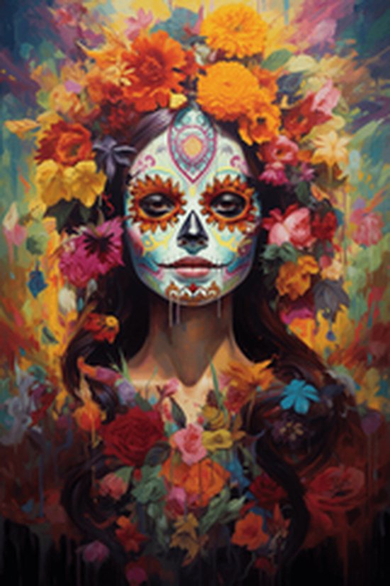 Poster Dia de los Muertos | Poster Dag van de Doden | Mexico Poster | 61x91cm | Wanddecoratie | Muurposter | CW | Geschikt om in te lijsten