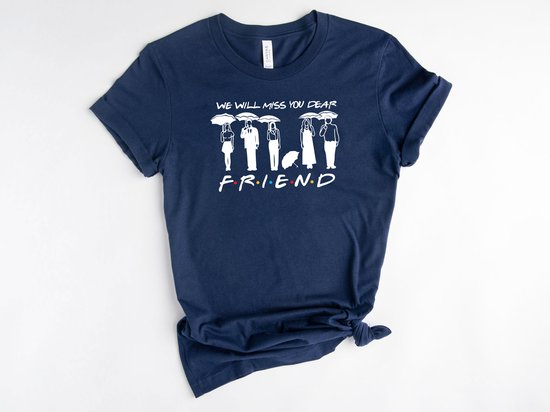 Lykke Friends Shirt | Herinnering aan Matthew Perry | Chandler Bing T-shirt| Navy | Maat S