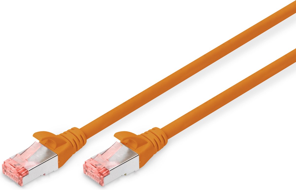 Digitus DK-1644-005/OR RJ45 Netwerkkabel, patchkabel CAT 6 S/FTP 0.50 m Oranje Halogeenvrij, Verdraaide paren 1 stuk(s)