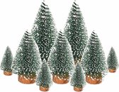Pack de 9 Mini Sapins de Noël artificiels, 10/15/20 cm, Mini sapin de Noël vert pour décoration de table avec effet neige, DIY, vert, petit Mini sapin de Noël pour fête de Noël.