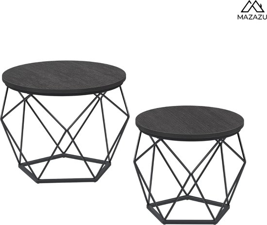 MIRA Home - Salontafel - Bijzettafel - Set van 2 - Tafel - Woonkamer - Slaapkamer - 50x50x40
