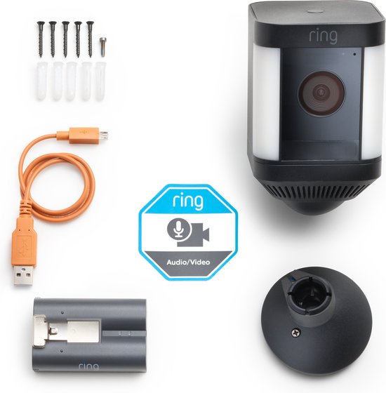Ring Spotlight Cam Plus - Batterij- Beveiligingscamera - Zwart - Ring