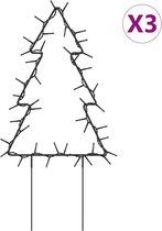 vidaXL - Kerstverlichting - kerstboom - 3 - st - met - grondpinnen - 50 - LED's - 30 - cm