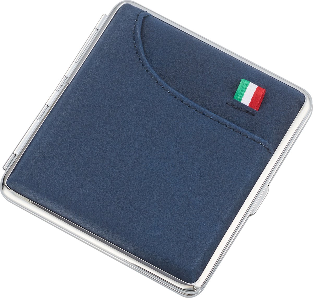 Goedkoopste Sigarettendoosje Blauw met Pasjeshouder - 20 Sigaretten - Kunstleer - Italiaanse Vlag