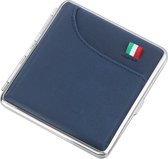 Sigarettendoosje Blauw met Pasjeshouder - 20 Sigaretten - Kunstleer - Italiaanse Vlag