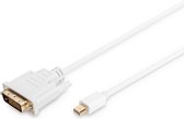 Digitus AK-340305-020-W DisplayPort-kabel Mini-displayport / DVI Adapterkabel Mini DisplayPort-stekker, DVI-D 24+1-poli