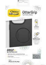 OtterBox Hoesje Geschikt geschikt voor Apple iPhone 14 Pro Max - OtterGrip Symmetry - Beschermhoes met Grip - Zwart