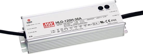 Mean Well HLG-120H-24B LED-driver, LED-transformator Constante spanning, Constante stroomsterkte 120 W 5 A 12 - 24 V/DC
