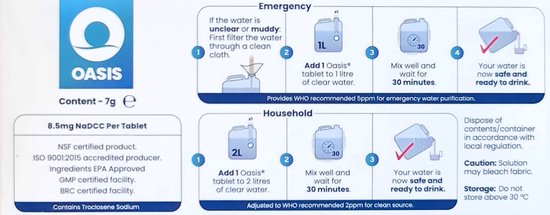 Oasis - Waterzuiveringstabletten - 50 tabletten van Oasis — afbeelding 2