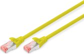 DIGITUS LAN kabel Cat 6 - 0.5m - RJ45 netwerkkabel - S/FTP afgeschermd - Compatibel met Cat 6A & Cat 7 - Geel
