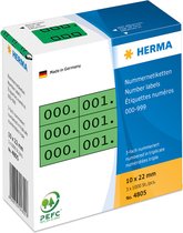 HERMA 4805 Nummeretiketten zelfklevend 3-voud 10x22 mm groen/zwart