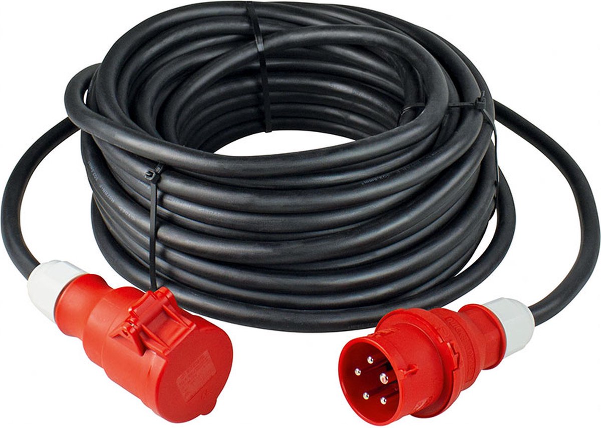 AS Schwabe 61360 Stroom Verlengkabel 16 A Zwart 5.00 m H07RN-F 5G 2,5 mm²