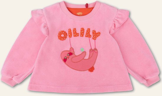 Hoppy sweater 35 Nicky velvet with artwork Hanging On Pink: 98/3yr