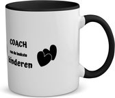 Akyol - coach van de leukste kinderen koffiemok - theemok - zwart - Coach - de leukste coach - verjaardag - cadeautje voor coach - kado - geschenk - 350 ML inhoud
