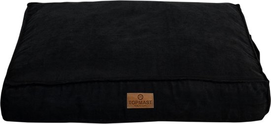 Topmast Velours Soft Serie - Hondenkussen - Zwart - Maat M - 76 x 56 cm - Hondenbed - Hondenkussens - Honden Ligbed