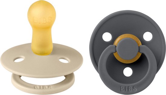 Bibs Fopspeen Round Sand / Iron Size 2 (2 stuks) van BIBS — afbeelding 2