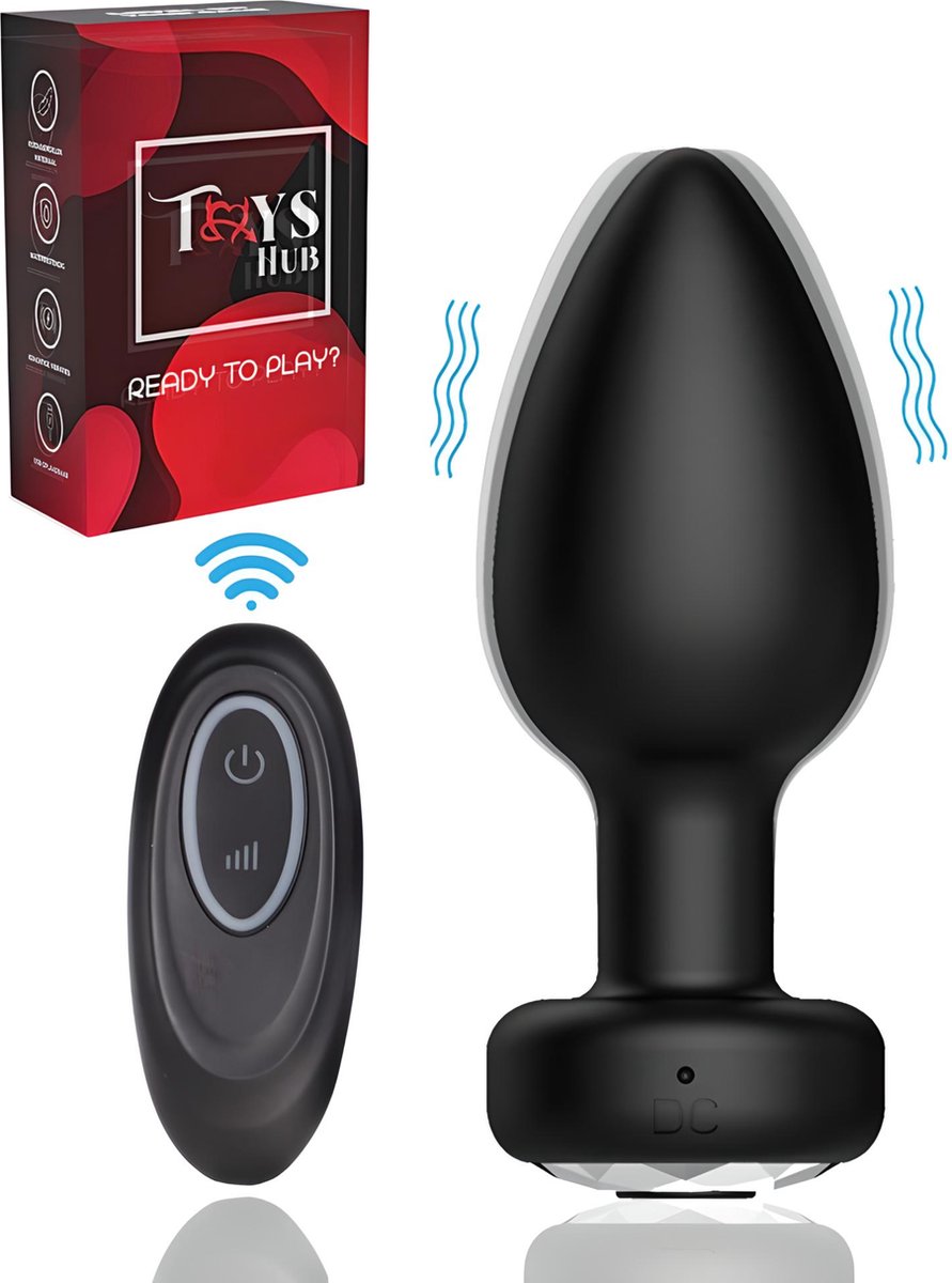 Goedkoopste Toys Hub® Vibrerende Buttplug met Afstandsbediening - Ebook Anaal Genot - 10 Vibraties - Voor Mannen & Vrouwen - Waterproof - Vibrator - Buttplugs - Anaal Plug - Sex Toys - Siliconen - Zwart