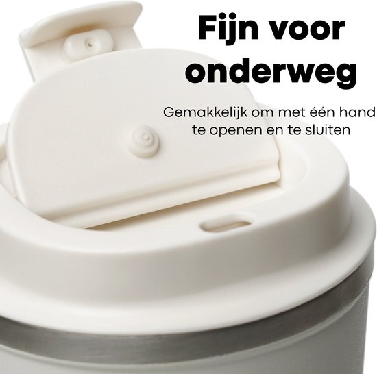 Vatten® Premium RVS Koffiebeker To Go - Lichtroze - 380ml - Thermosbeker - Theebeker - Vatten