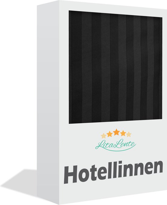 Hotel Dekbedovertrek - Hotellinnen Dekbedovertrek - Zwart Katoen Satijn 240x200/220 + 2 kussenslopen 60x70 cm - Parma Broderie Premium - Katoen Satijn - Hotel Dekbedovertrek