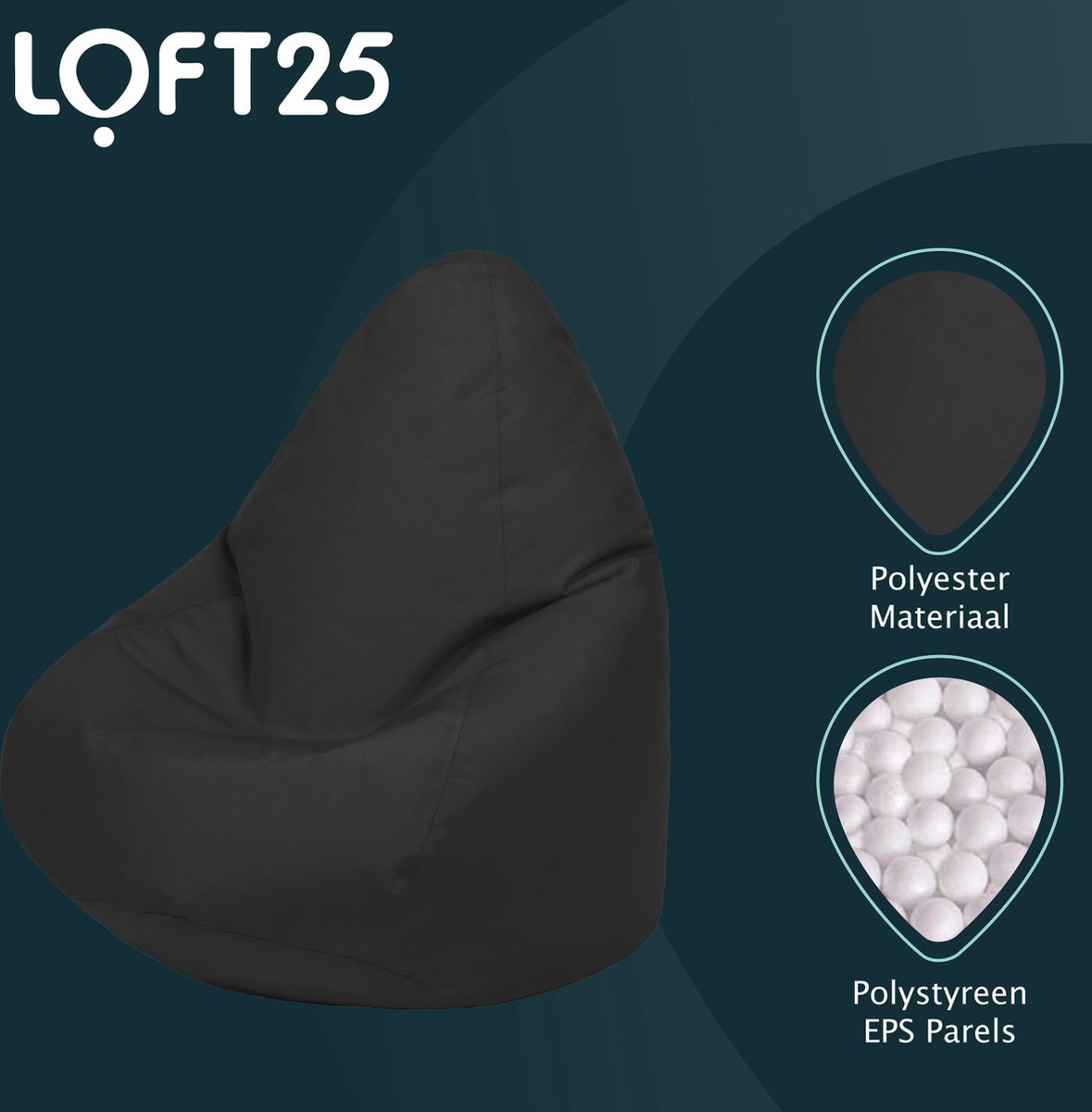 Pouf poire Loft 25 - Poufs Kinder à dossier haut - Chaise pour enfants -  Salle de jeux