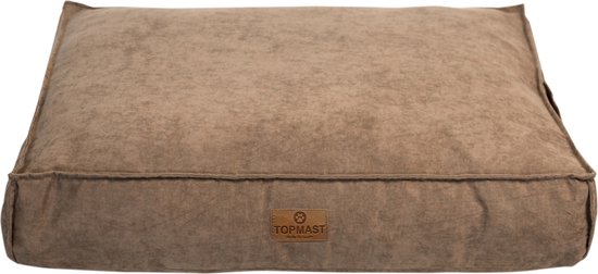 Topmast Velours Soft Serie - Hondenkussen - Kaki - Maat L - 97 x 68 cm - Hondenbed - Hondenkussens - Honden Ligbed