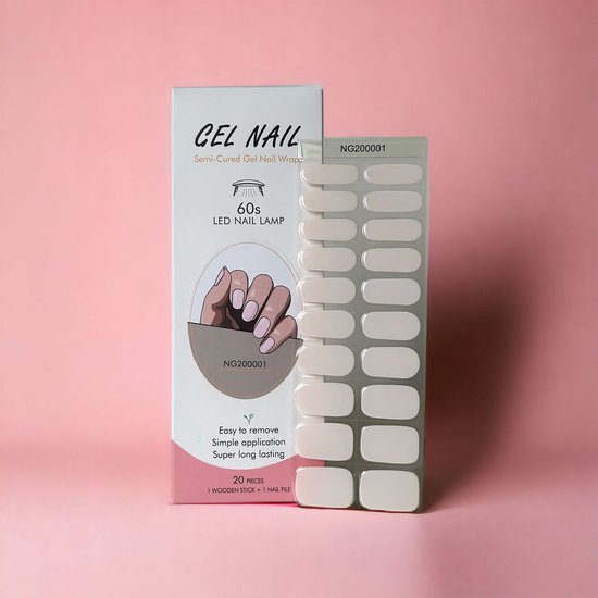 Foto: Nailglow gel nagel wraps wit roze getint gel nagel stickers gel nagel folie nail wraps bij elke 2 pakjes die je besteld ontvang je een gratis nagelriemolie pen t w v 7 85 gel nail stickers nail art nail foil