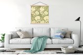 Porte-affiche incl. Affiche 120x120 cm - Affiche scolaire - Roses - Fleurs - Vert - William Morris - Affiche textile - Lattes vierges