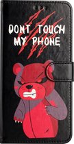 Bookcase hoesje met print Angry Bear Geschikt voor: Oppo A77 5G & Oppo A57 / A57s 5G