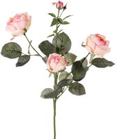 Top Art Kunstbloem roos Ariana - roze - 73 cm - plastic steel - decoratie bloemen