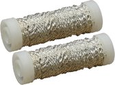 HBX Natural Living Wikkeldraad - 2x rolletjes -zilver- 25 gr- bouillon -metaaldraad - hobby