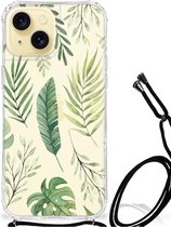 Leuk Case Geschikt voor iPhone 15 Smartphone hoesje met doorzichtige rand Bladeren