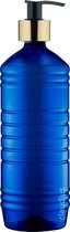 Lege Plastic Fles 1 liter PET - Blauw - met gouden pomp - set van 10 stuks - navulbaar - leeg