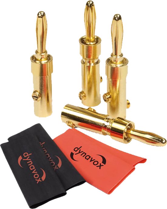 Dynavox Perfect Sound Banana Plug Set - 4 Plugs With Heat Shrink Tubing (BN207559) 14 thumbnail image