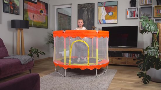 FOXSPORT Kinder Trampoline - Trampoline met Elastieken - Outdoor - Buitenspeelgoed - Trampoline met veiligheidsnet - 110 cm Veiligheidsnet - 150 cm - Roze