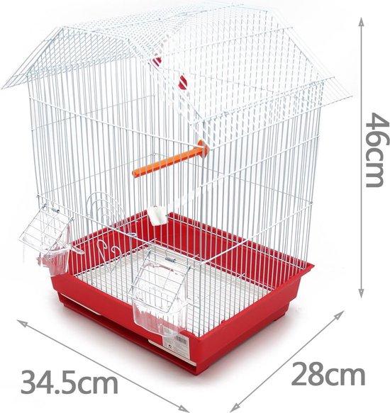 BPS Cage à Oiseaux Métal Petite Cage avec Bol à Nourriture et