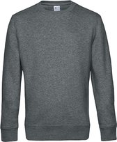 2-Pack Sweater 'French Terry' B&C Collectie maat S Heather Midgrijs