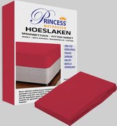 Het Ultieme Zachte Hoeslaken- Jersey -Stretch -100% Katoen-Lits-Jumeaux- 200x220+40cm-Rood - Voor Boxspring-Waterbed