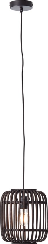 BRILLIANT Woodrow suspension 1 flamme 21cm bois foncé / éclairage intérieur noir, lampes suspendues | 1x A60, E27, 60W, adapté aux ampoules normales (non incluses) | A ++ | Le câble peut être raccourci