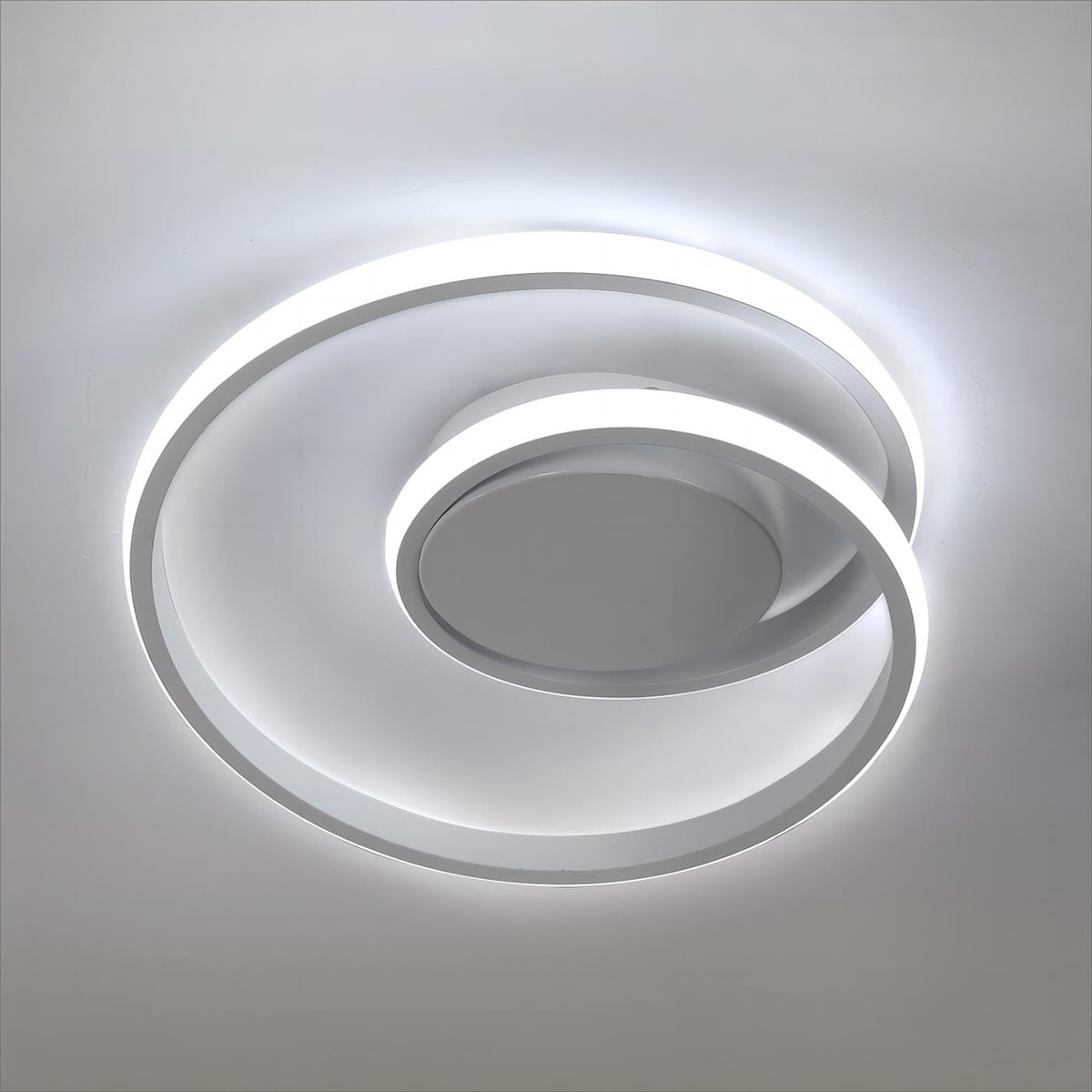 Delaveek-Moderne LED Plafondlamp- 30W 3375LM - Koel wit 6500K - Wit- Spiraalvormige -30CM