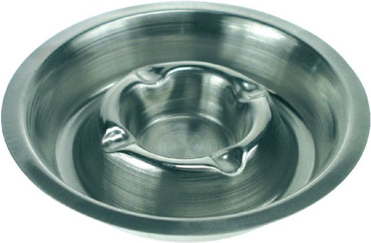 Asbak metaal verchroomd 160mm RVS stapelbaar