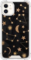 Casimoda® hoesje - Geschikt voor iPhone 11 - Counting The Stars - Shockproof case - Extra sterk - Siliconen/TPU - Zwart, Transparant