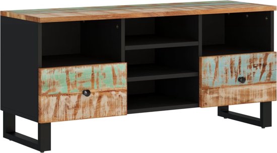vidaXL - Tv-meubel - 100x33x46 - cm - massief - hout - gerecycled - en - bewerkt - hout