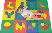Hakuna Matte Baby Speelmat - Foam Puzzel Mat 1,2x0,9m met 12 Dieren Tegels - 20% Dikkere Spelkleed