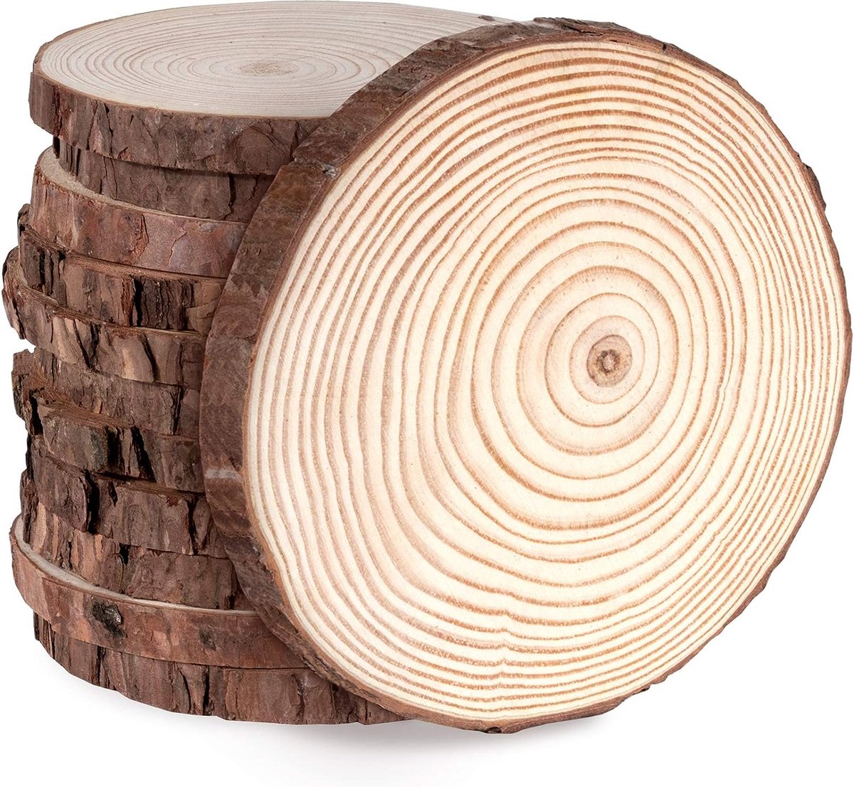 Houten schijven, 4 stuks, 24,8-30,5 cm, groot, rond, onbehandeld, houten cirkels, natuurlijke houten schijven voor tafelopzetstukken, tafelopzetstukken, handwerk, doe-het-zelf, decor, schilderen
