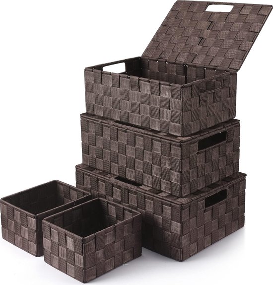 Stora opbergdoos textiel zwart 26x26x26 cm kopen? | Opbergboxen & dozen