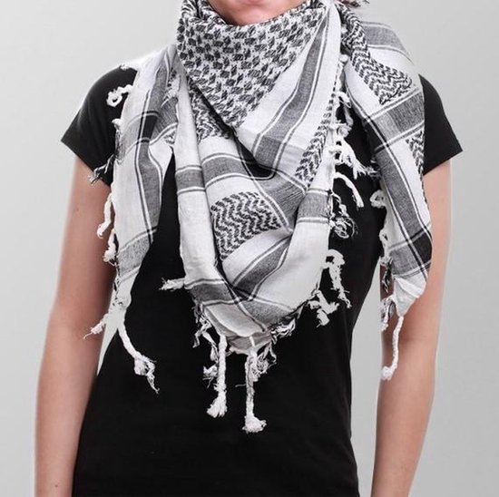 Foulard Arafat original - Foulard PLO - Shemagh - Foulard palestinien noir/blanc